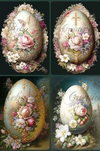 Decorated Eggs Rice Paper by Reba Rose Creations