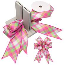 Load image into Gallery viewer, Bowdabra Bowmaker ribbon display on Bowmaker unit