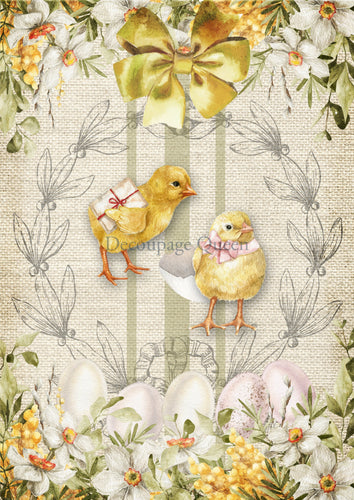 Easter Chicks Rice Paper by Decoupage Queen