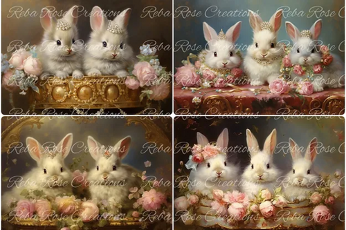 Jeweled Bunnies Rice Paper by Reba Rose Creations