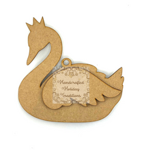 Load image into Gallery viewer, Handcrafted Holiday Traditions MDF Swan Ornament