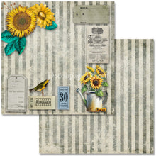 Load image into Gallery viewer, Sunflower Ephemera Scrapbook Set by Decoupage Queen, 12" x 12" 10