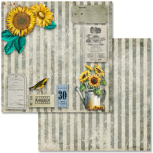 Load image into Gallery viewer, Sunflower Ephemera Scrapbook Set by Decoupage Queen, 12" x 12" 10
