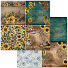Load image into Gallery viewer, Sunflower Ephemera Scrapbook Set by Decoupage Queen, 12" x 12" 11