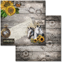 Load image into Gallery viewer, Sunflower Ephemera Scrapbook Set by Decoupage Queen, 12" x 12" 3