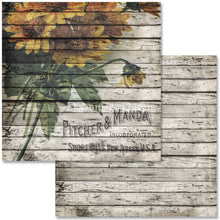 Load image into Gallery viewer, Sunflower Ephemera Scrapbook Set by Decoupage Queen, 12" x 12" 9