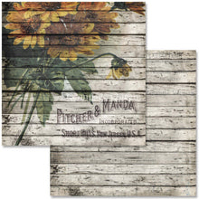 Load image into Gallery viewer, Sunflower Ephemera Scrapbook Set by Decoupage Queen, 12" x 12" 9
