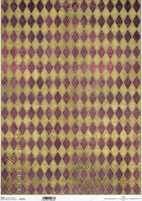 Load image into Gallery viewer, Antique Red and Parchment Harlequin Rice Paper by ITD Collection