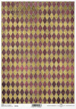 Load image into Gallery viewer, Antique Red and Parchment Harlequin