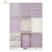 Load image into Gallery viewer, Lavender Patterns 9 Pack Rice Paper by ITD Collection