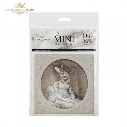 Bunny Portraits Rice Paper Mini Set by ITD Collection, RSM032, Pack of 6 Cover