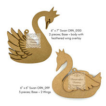 Load image into Gallery viewer, Handcrafted Holiday Traditions MDF Swan Ornament