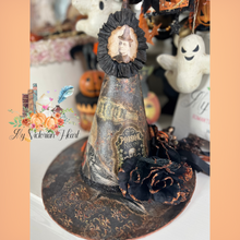 Load image into Gallery viewer, Papier Mache Witch Hat, 10"