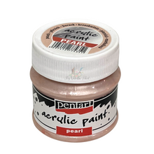Load image into Gallery viewer, Pentart Acrylic Paint Pearl, Peach, 50 mL