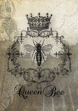 Load image into Gallery viewer, Bee Heirlooms Rice Paper by Decoupage Queen, A4 size, Bee, Lace, Crown