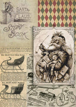 Load image into Gallery viewer, Christmas Santa Story Book Rice Paper by Decoupage Queen, A4 Size