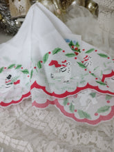 Load image into Gallery viewer, Christmas Snowman and Holly Handkerchief Hanky in Tea Cup Basket Gift Card