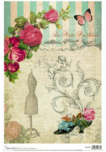 Load image into Gallery viewer, Calambour Italy Fashion Rice Paper, Dress Form, Roses