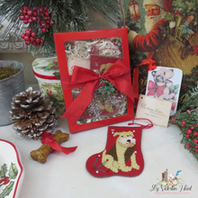 Load image into Gallery viewer, Bethany Lowe Good Boy Terrier Dog Wool Stocking Ornament in Gift Box