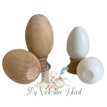 Load image into Gallery viewer, White Painted Wooden Egg 2.50&quot; Tall, Easter, Spring, Farmhouse