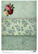 Load image into Gallery viewer, Green Patterns Decoupage Rice Paper by Calambour Italy