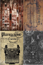 Load image into Gallery viewer, Rocycled Treasures Industrial Project Blocks Decoupage Paper