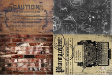 Load image into Gallery viewer, Roycycled Treasures Industrial Project Blocks Decoupage Paper