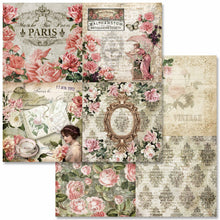 Load image into Gallery viewer, Antique Roses Mini Scrapbook Set, Decoupage Queen, 24 Designs
