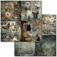 Load image into Gallery viewer, Steampunk Laboratory Mini Scrapbook Set by Decoupage Queen 6" x 6"