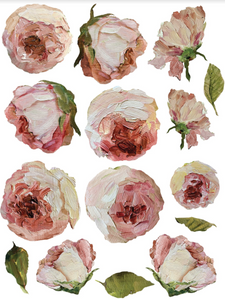 Iron Orchid Designs Painterly Florals Decor Transfer, Pink Roses