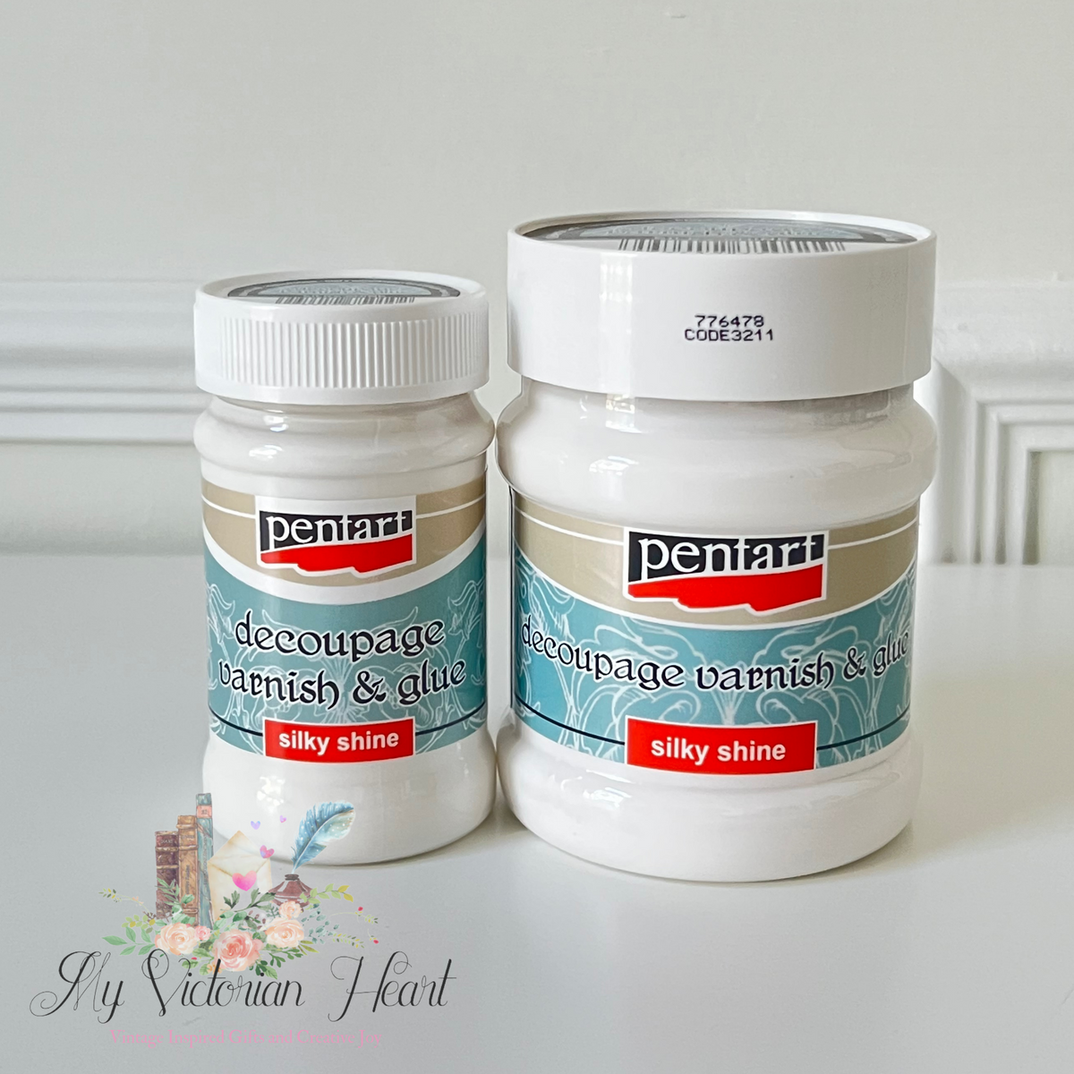 Pentart Decoupage Varnish and Glue, Silky Shine, Size Options My