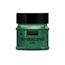 Load image into Gallery viewer, Pentart Sparkling Gel Transparent Green Gold