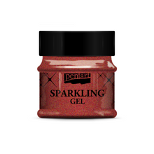 Load image into Gallery viewer, Pentart Sparkling Gel Transparent Red Gold