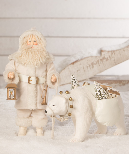 Winter Santa with Polar Bear by Bethany Lowe Designs, TD9049