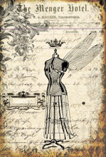 Load image into Gallery viewer, Grunge Dress Form Decoupage Paper by Roycycled Treasures