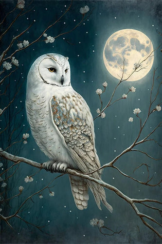 Moon Owl Rice Paper by Reba Rose Creations