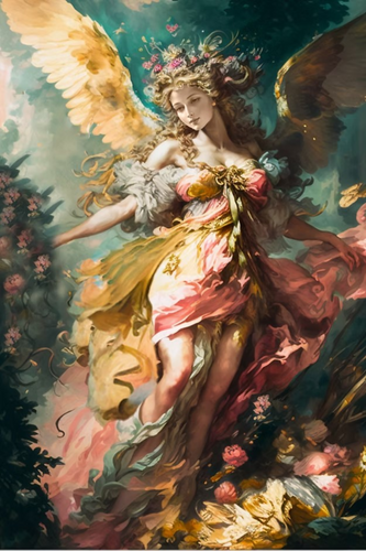 Wild Rose Angel Rice Paper by Reba Rose Creations