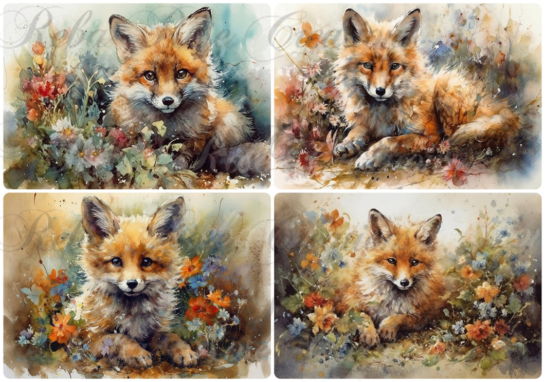 Baby Fox Rice Paper by Reba Rose Creations