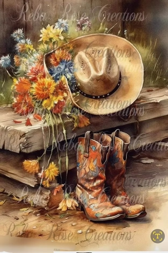 Western Days Rice Paper by Reba Rose Creations