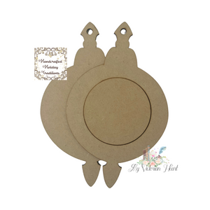 Handcrafted Holiday Traditions MDF Round Ornament with Overlay Frame, 0024