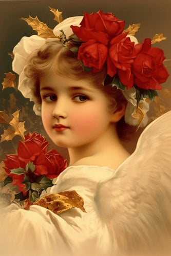 Vintage Christmas Child Rice Paper by Reba Rose Creations