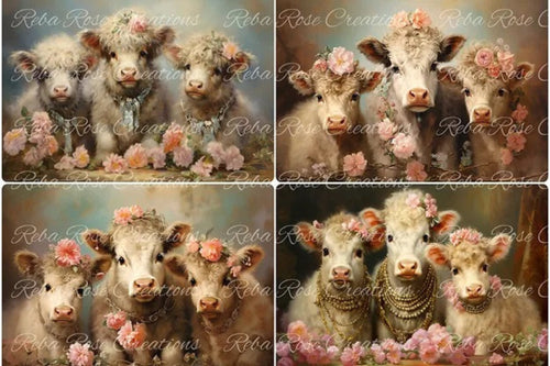 Jeweled Highlander Calves Rice Paper by Reba Rose Creations