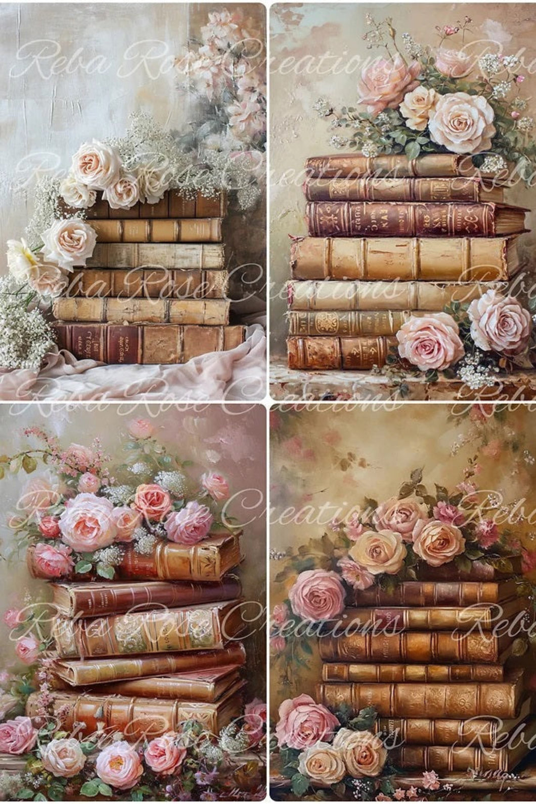 Romantic Reads Rice Paper by Reba Rose Creations