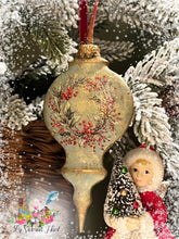 Load image into Gallery viewer, Front of Spirit of Christmas Ornament by My Victorian Heart  on tree with Angel 