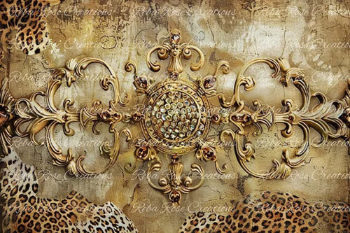 Golden Medallion Rice Paper by Reba Rose Creations