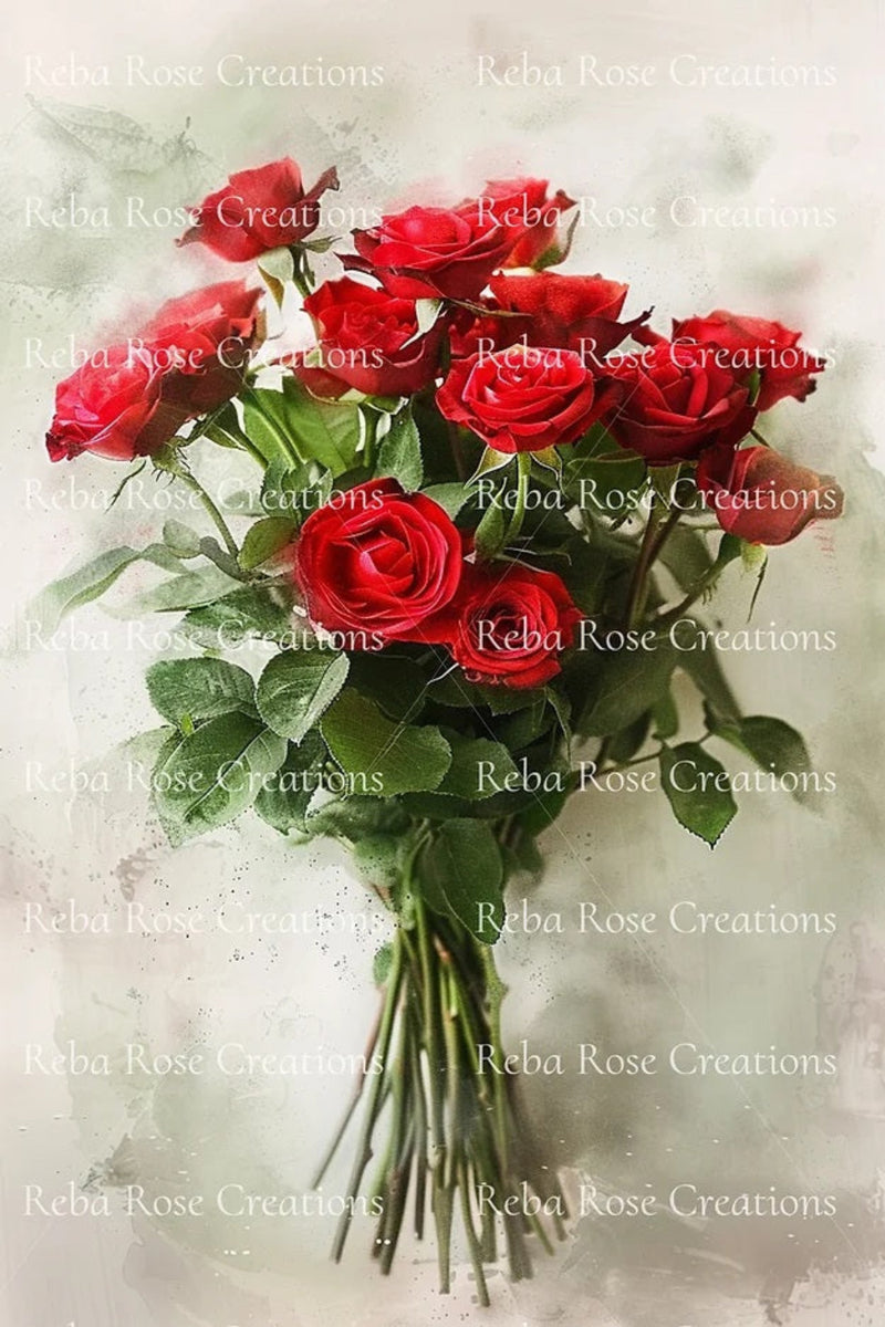 Red Roses Rice Paper by Reba Rose Creations – My Victorian Heart