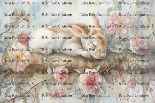 Nursery - Sleeping Bunny Rice Paper by Reba Rose Creations