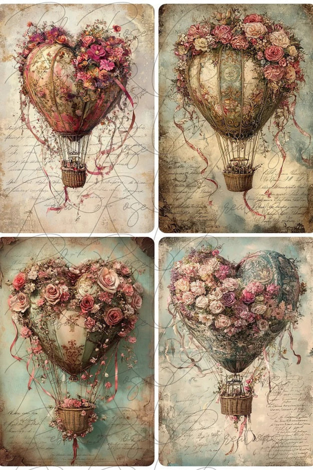 Valentine Hot Air Balloons Rice Paper by Reba Rose Creations – My ...