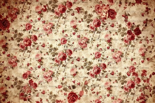 Rose Spray Background Rice Paper by Reba Rose Creations