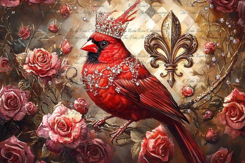Royale Funky Junque-Cardinal Fleur De Lis Rice Paper by Reba Rose Creations